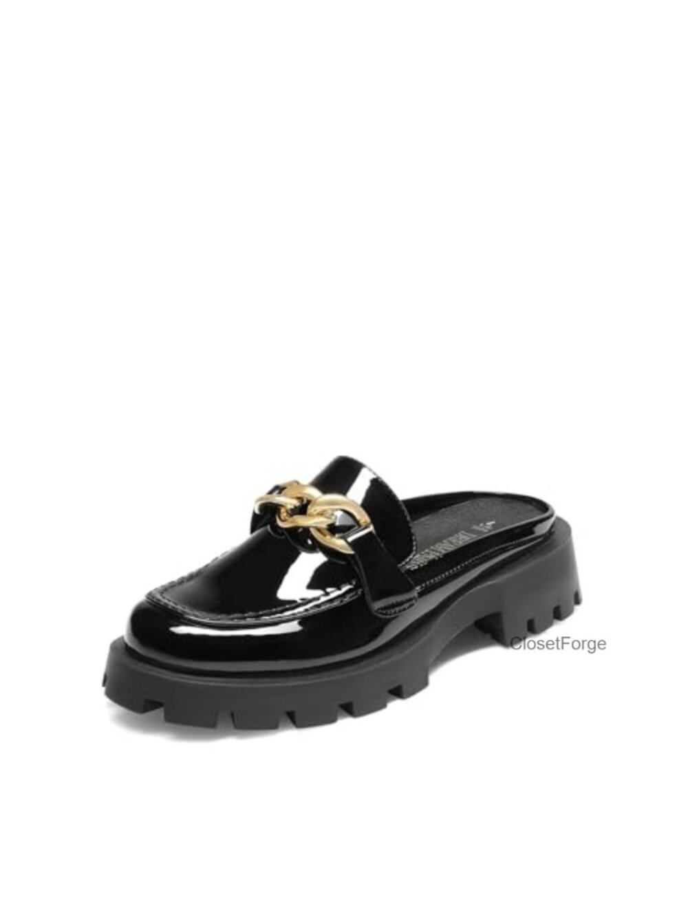 Women's Faux Leather Chunky Platform Mules Slip On Clogs
